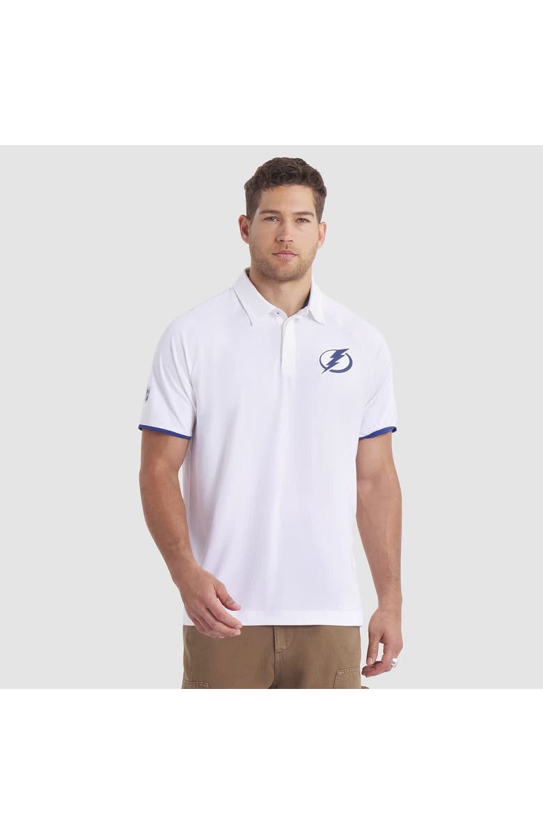 FANATICS Men's Fanatics White Tampa Bay Lightning Authentic Pro Rink Raglan Polo, Main, color, White