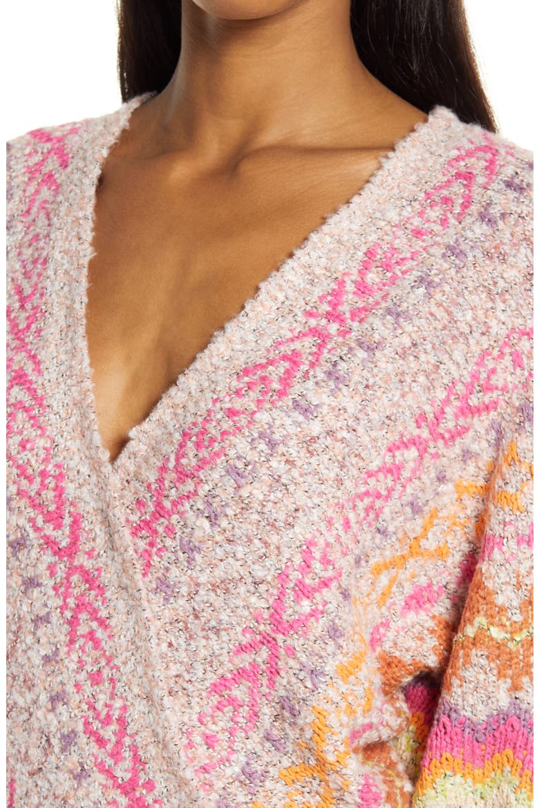 Forever Fair Isle Long Sleeve Sweater Dress, Alternate, color, STRAWBERRY COMBO