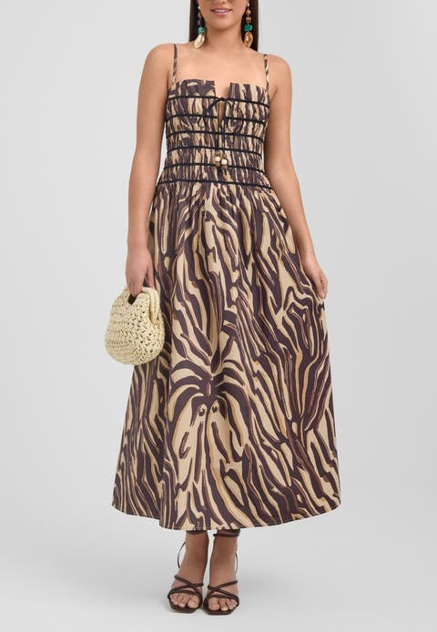 Zerra Smocked Corset Maxi Dress