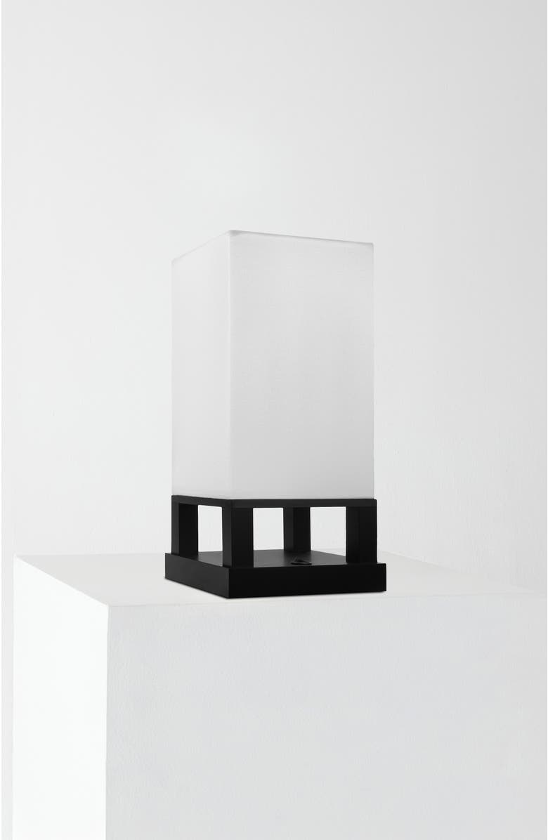 Brightech Maxwell Table 14" Modern LED Japandi-Inspired Bedside Table Lamp with USB Charging Port, Bulb Included, Main, color, Classic Black