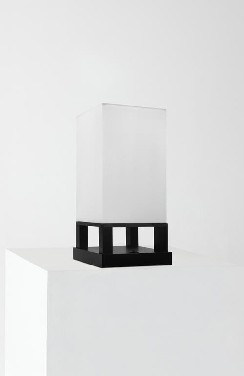 Brightech Maxwell Table 14" Modern LED Japandi-Inspired Bedside Table Lamp with USB Charging Port, Bulb Included in Classic Black 