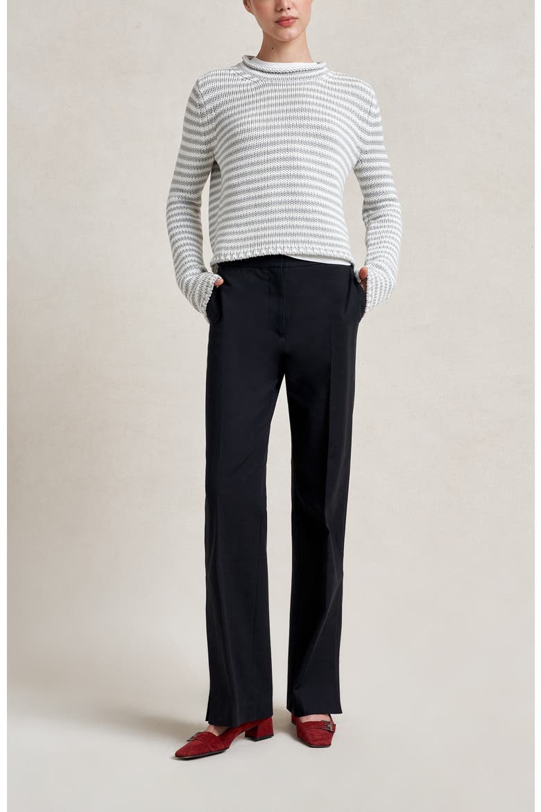 Mini Marina Fine Stripe Sweater, Alternate, color, Grey/Ivory