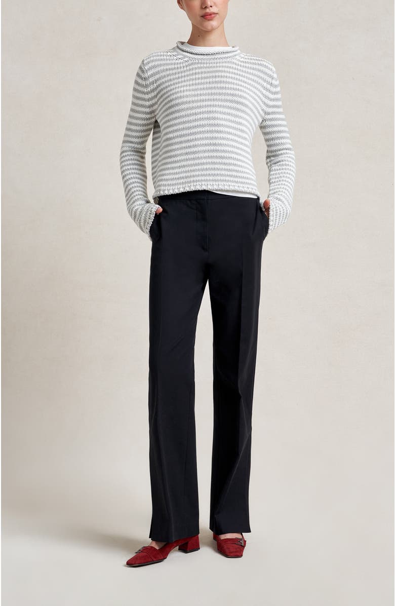 La Ligne Mini Marina Fine Stripe Sweater, Alternate, color, Grey/Ivory