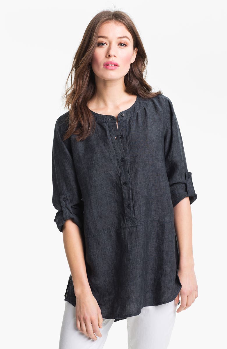 Eileen Fisher Washed Linen Tunic, Main, color, 