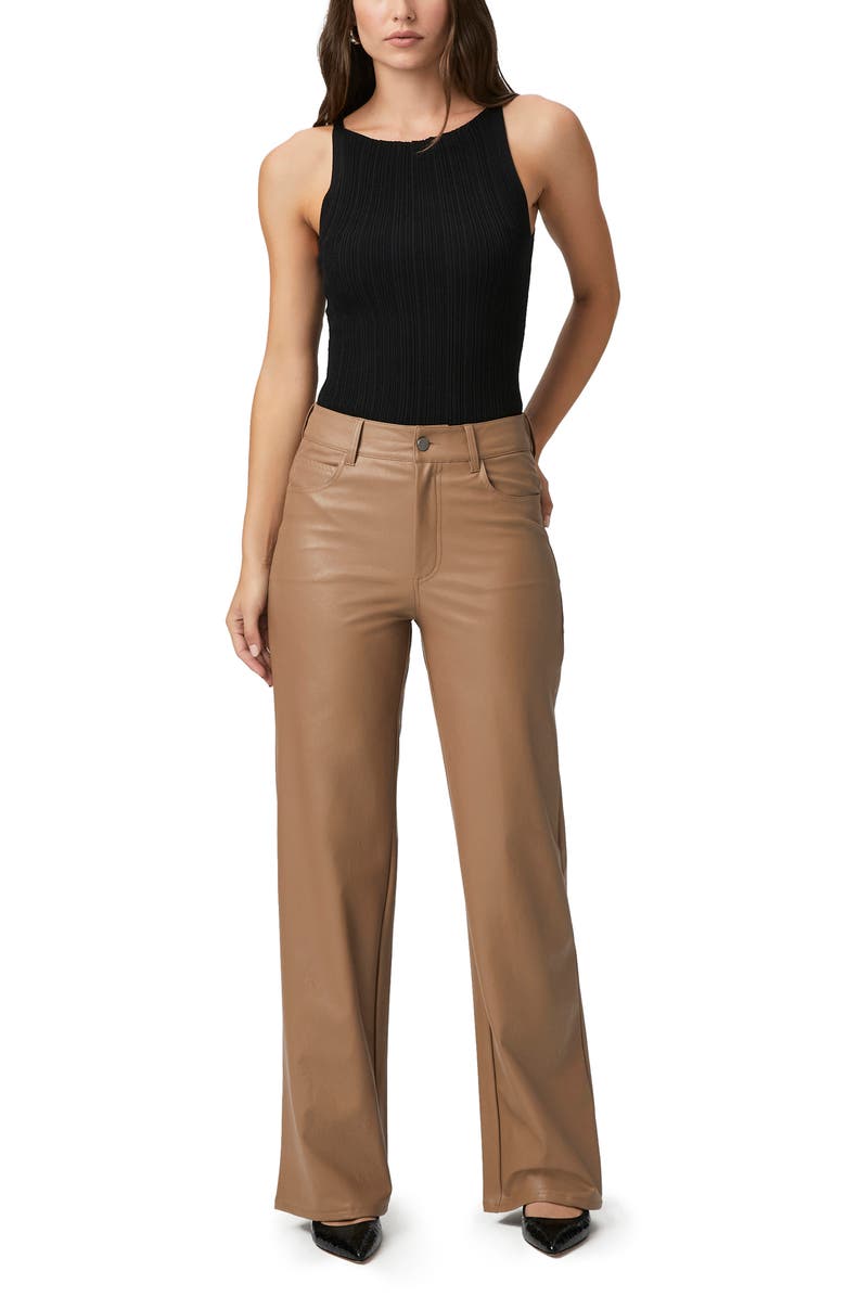 PAIGE Sasha Coated High Waist Wide Leg Jeans, Alternate, color, Burnt Sugar