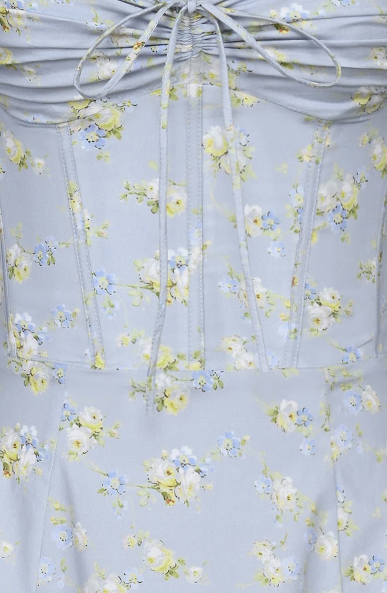 HOUSE OF CB Rosalee Floral Stretch Cotton Petticoat Dress, Alternate, color, Blue Wildflower