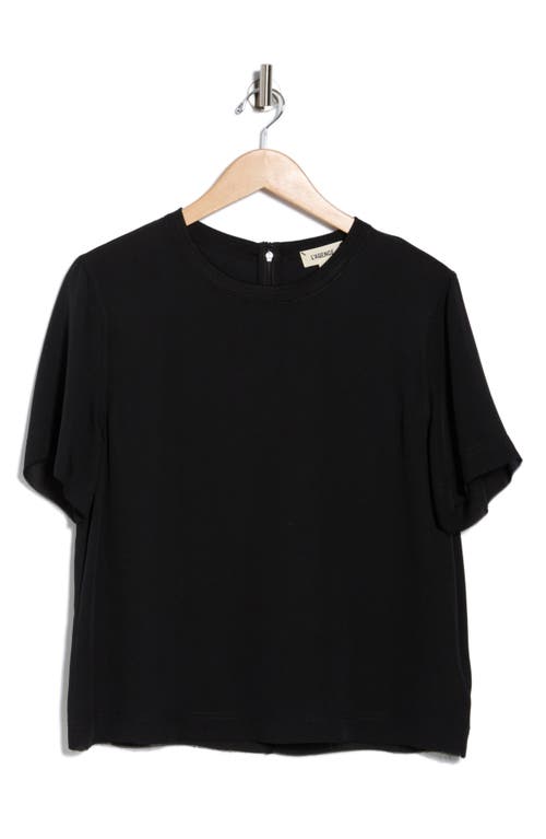 L Agence L'agence Suzette Flutter Sleeve Silk Blend T-shirt In Black