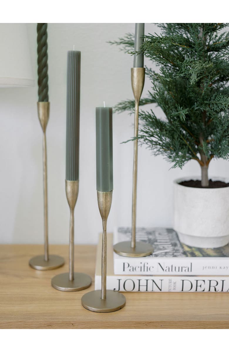 CG Hunter Handcrafted Antique Brass Candlesticks, Alternate, color, Brass