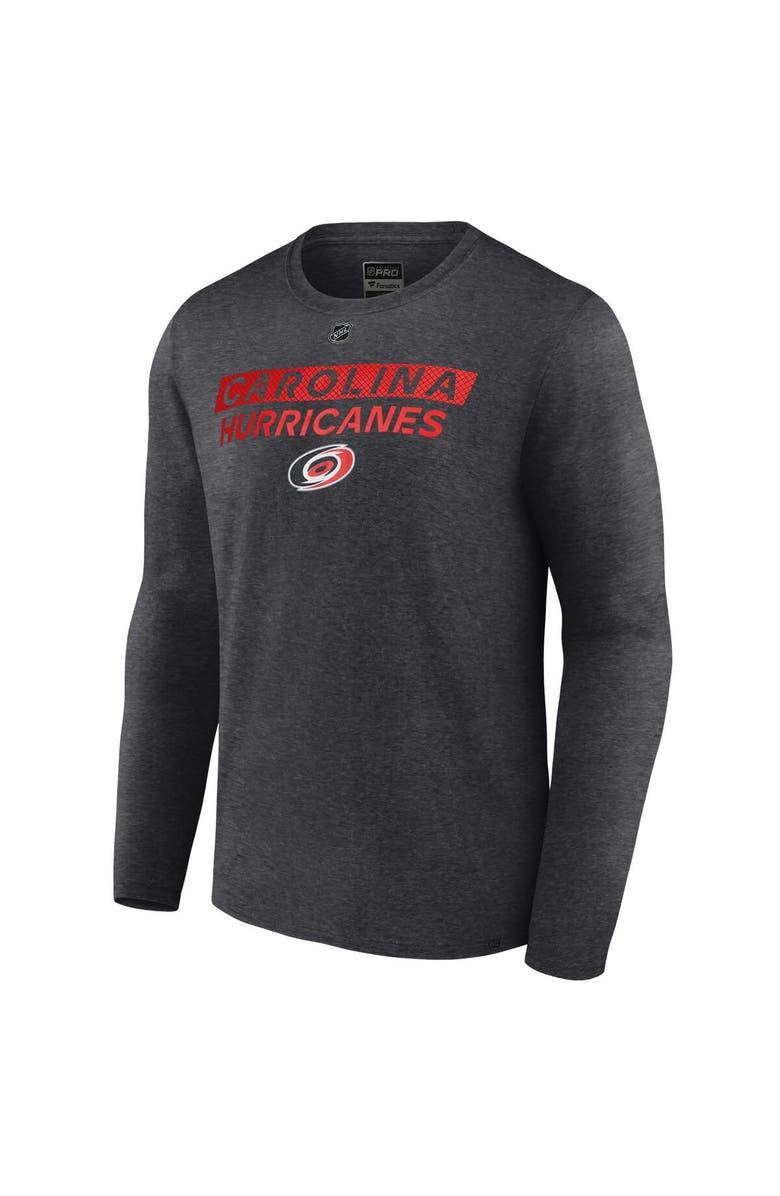 FANATICS Men's Fanatics Heather Charcoal Carolina Hurricanes Authentic Pro Primary Logo Long Sleeve T-Shirt, Alternate, color, 