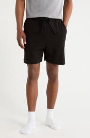 DENIM AND FLOWER Textured Cotton Blend Drawstring Shorts
