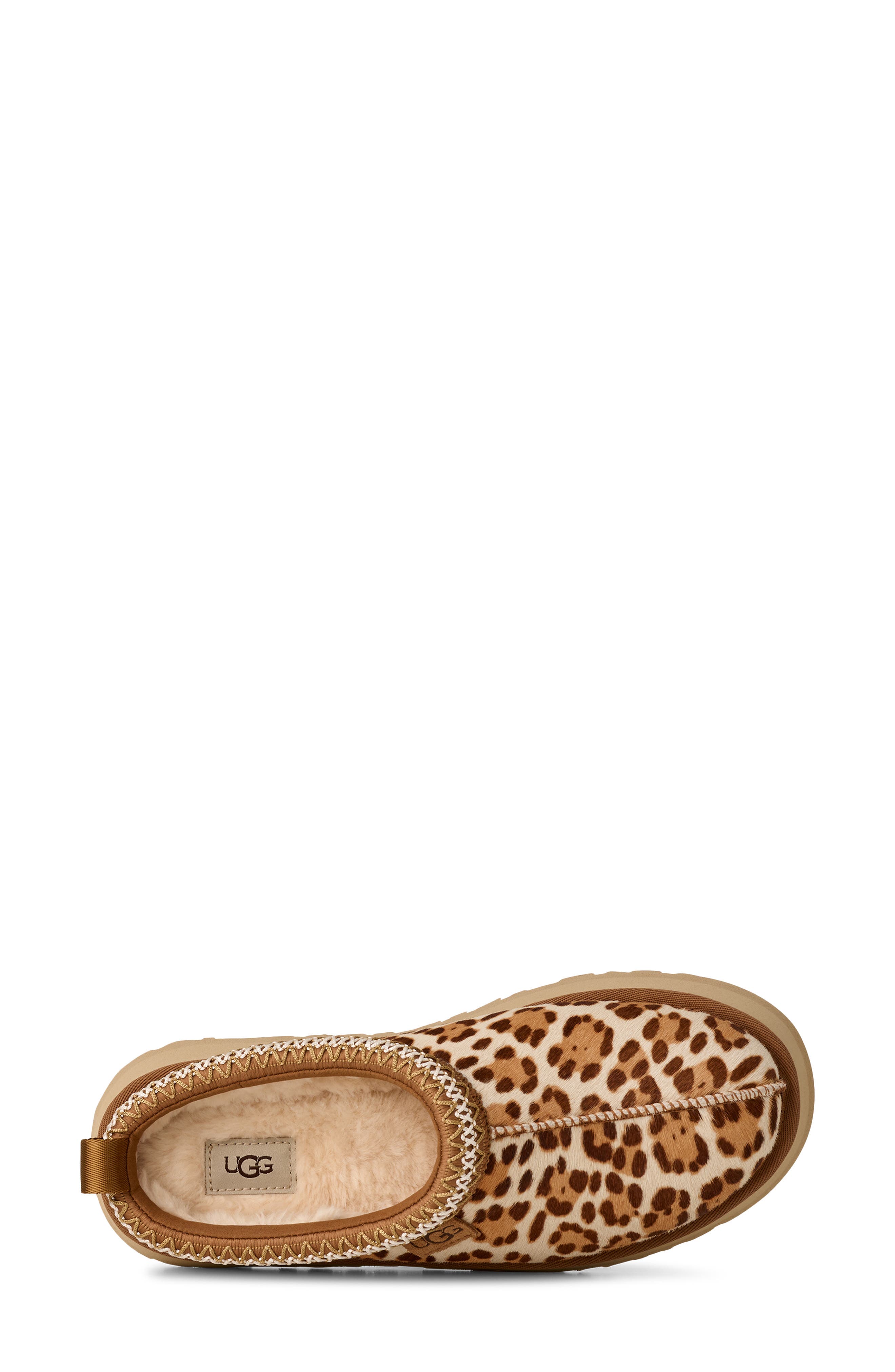 UGG<sup
®</sup
 Tazz Plains Leopard Print Slippers, Alternate, color, Felicity Leopard Jasmine