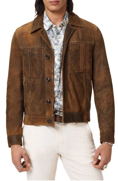 Carson Stud Detail Suede Jacket