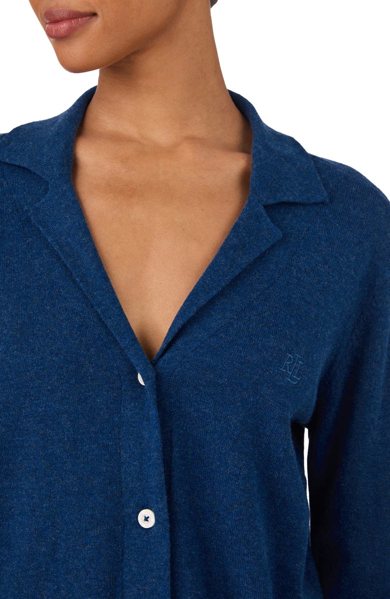 Lauren Ralph Lauren Cotton & Cashmere Pajamas, Alternate, color, Navy