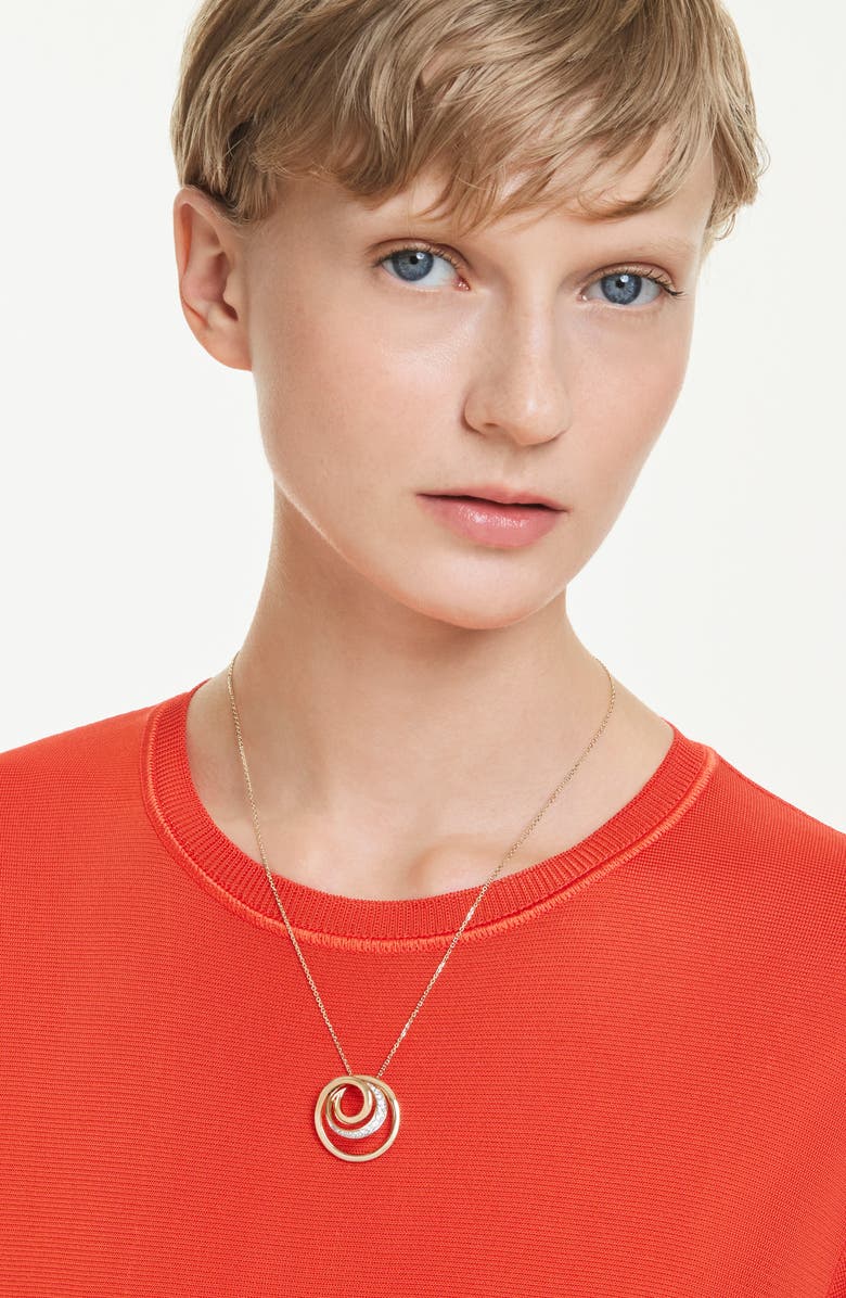Swarovski Hyperbola Spiral Pendant Necklace, Alternate, color, Gold/ White