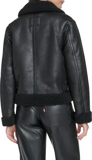 Levi's Faux Leather & Faux Shearling Bomber Jacket | Nordstrom