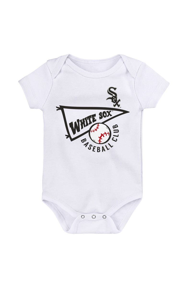 Outerstuff Newborn & Infant Black/White/Heather Gray Chicago White Sox Biggest Little Fan 3-Pack Bodysuit Set, Alternate, color, Black