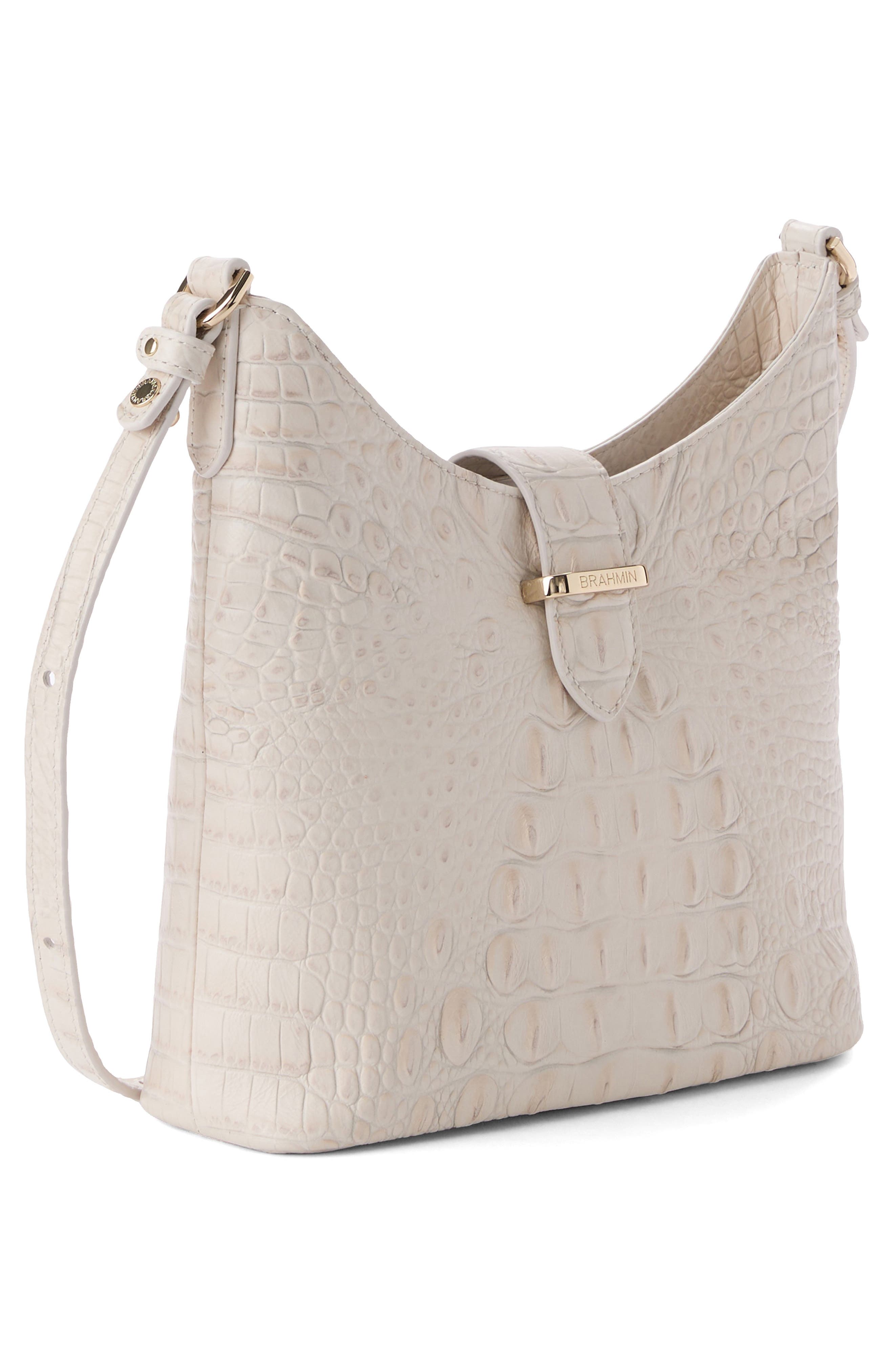 Small Gwynne Croc Embossed Leather Crossbody Bag, Alternate, color, IVORY