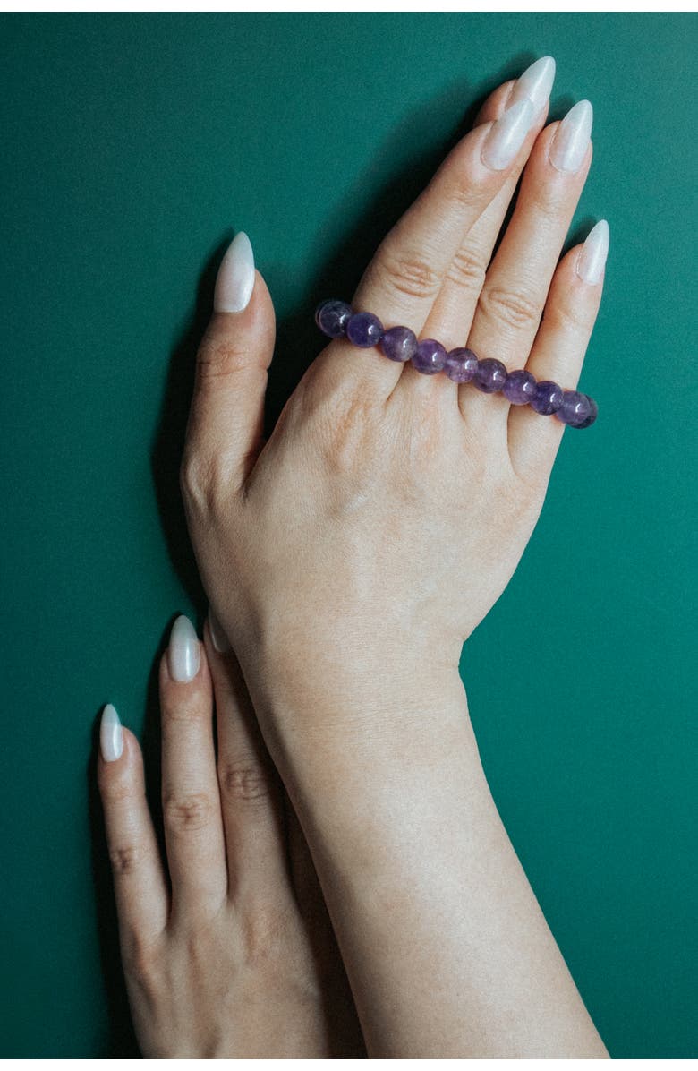 seree Manifest Collection Calm Purple Crystal Beaded Bracelet, Alternate, color, Purple