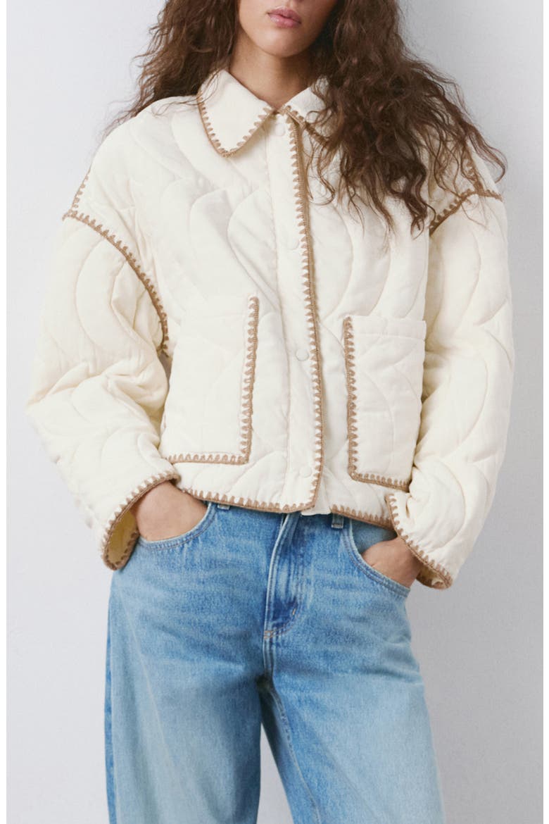Quilted Jacket, Main, color, ECRU
