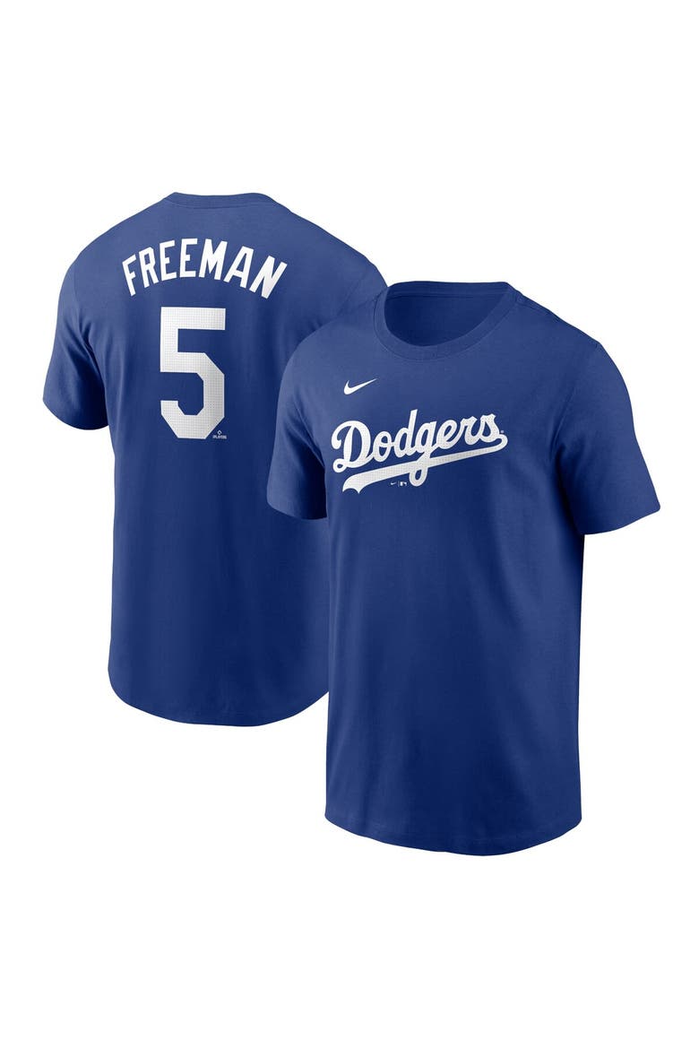 Men's Nike Freddie Freeman Royal Los Angeles Dodgers Fuse Name & Number T-Shirt, Alternate, color, Royal