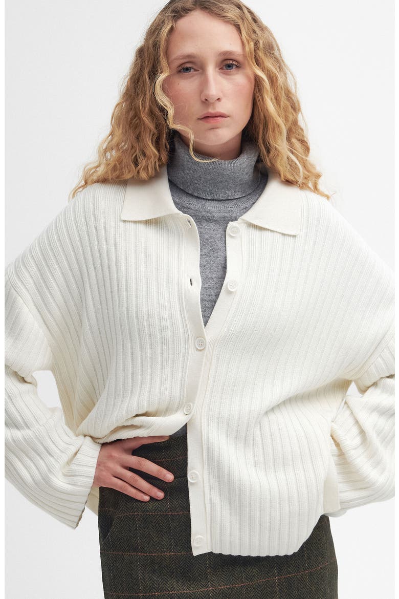 Claudette Cotton Blend Rib Cardigan, Alternate, color, CLOUD