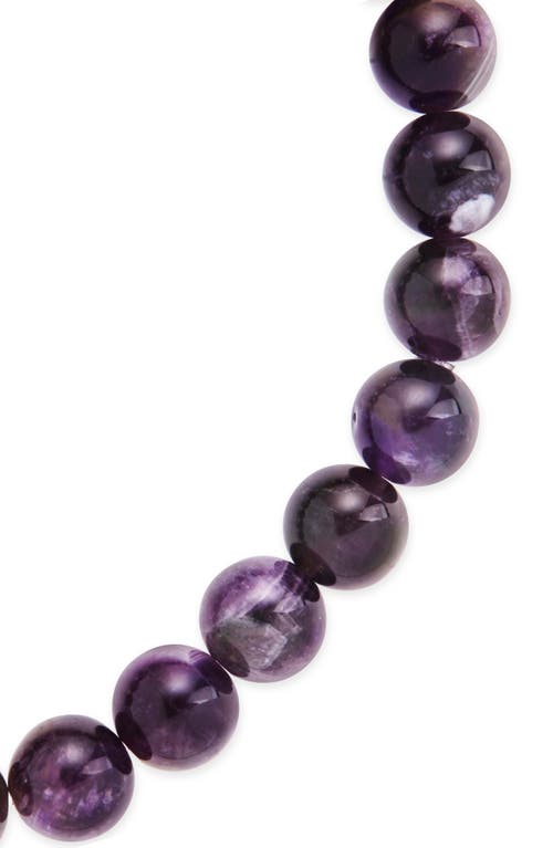 Sterling Forever Amethyst Beaded Stretch Bracelet In Purple
