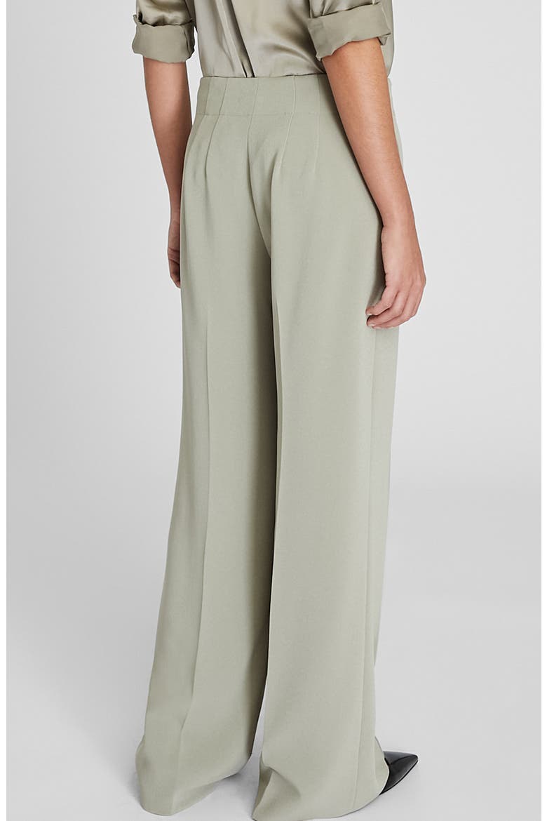 High Waist Wide Leg Crepe Pants, Alternate, color, 072 - OAK/ CHENE