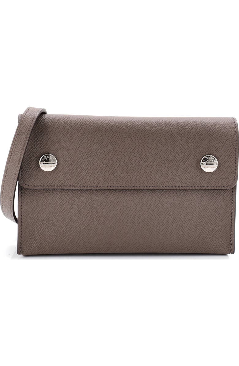 Pre-Owned Hermes Hermesnap Wallet Bag Epsom, Main, color, Etain