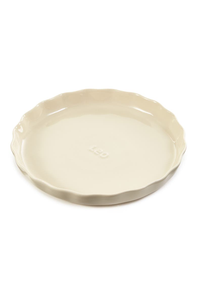 Leo Balance Rippled 11-Inch Ceramic Pie Dish, Main, color, MOONBEAM