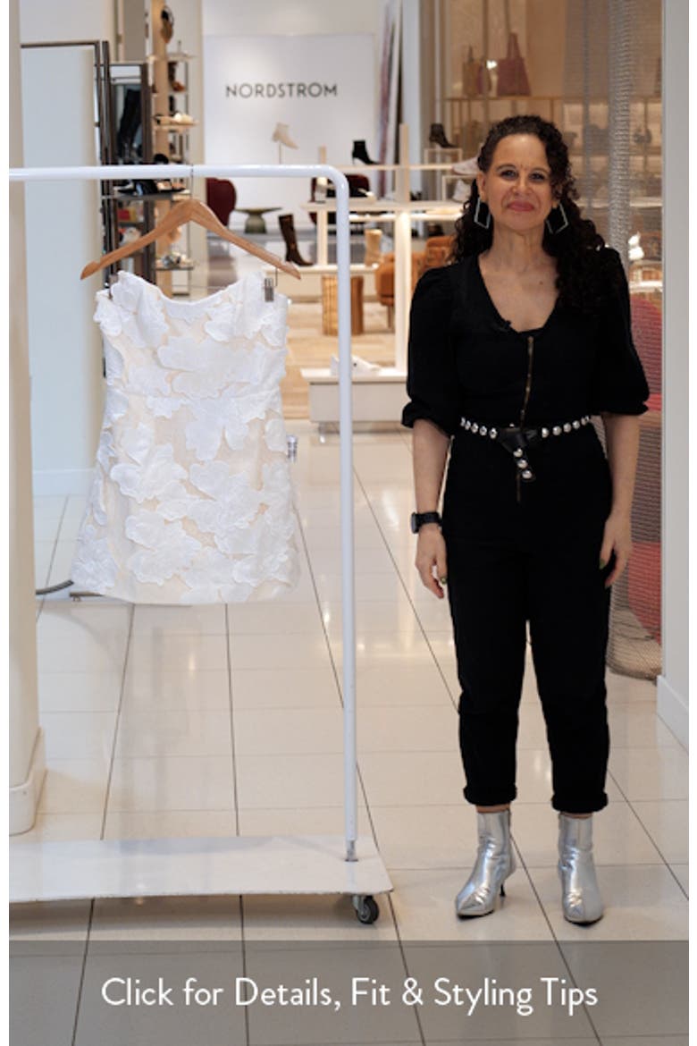 Amity Floral Embroidered Strapless Cocktail Minidress video