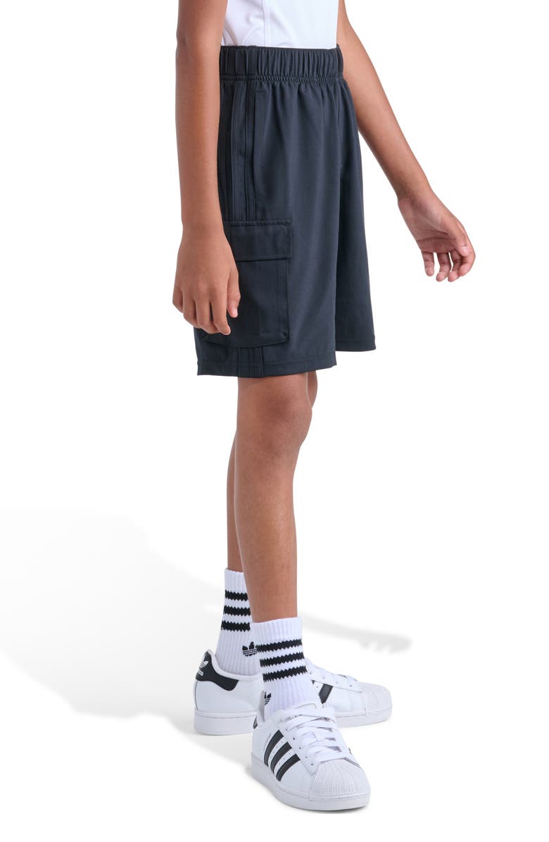 adidas Originals Kids' OG Recycled Polyester Twill Cargo Shorts, Alternate, color, Black