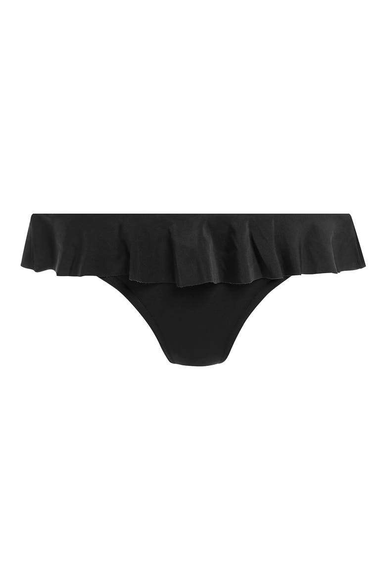 Jewel Cove Italini Frill Bikini Bottoms, Alternate, color, PLAIN BLACK
