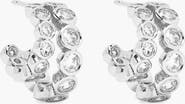 YOJ Averto Mini Crystal Double Hoop Earrings in Silver