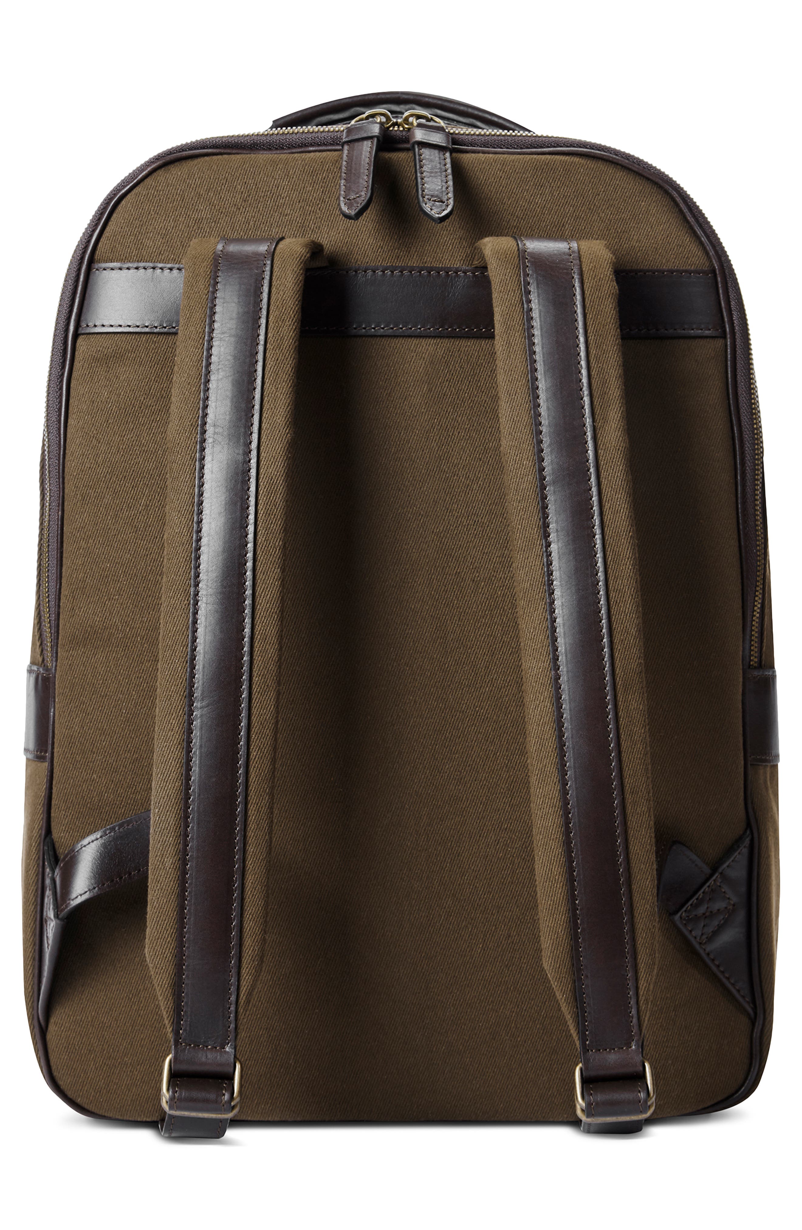 Shinola Runwell Canvas & Leather Laptop Backpack, Alternate, color, 