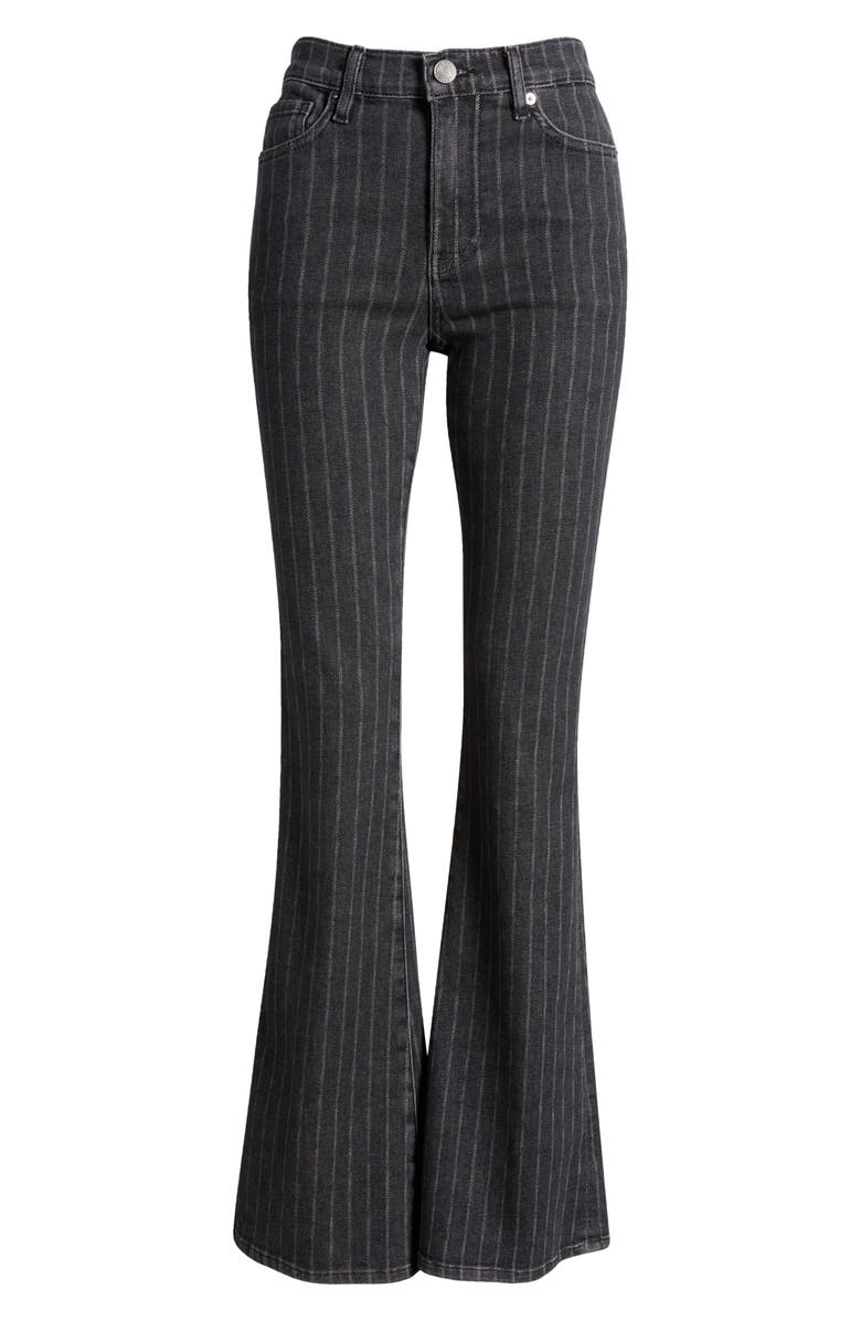 FRAME Le High Flare Jeans, Alternate, color, Charcoal Pinstripe