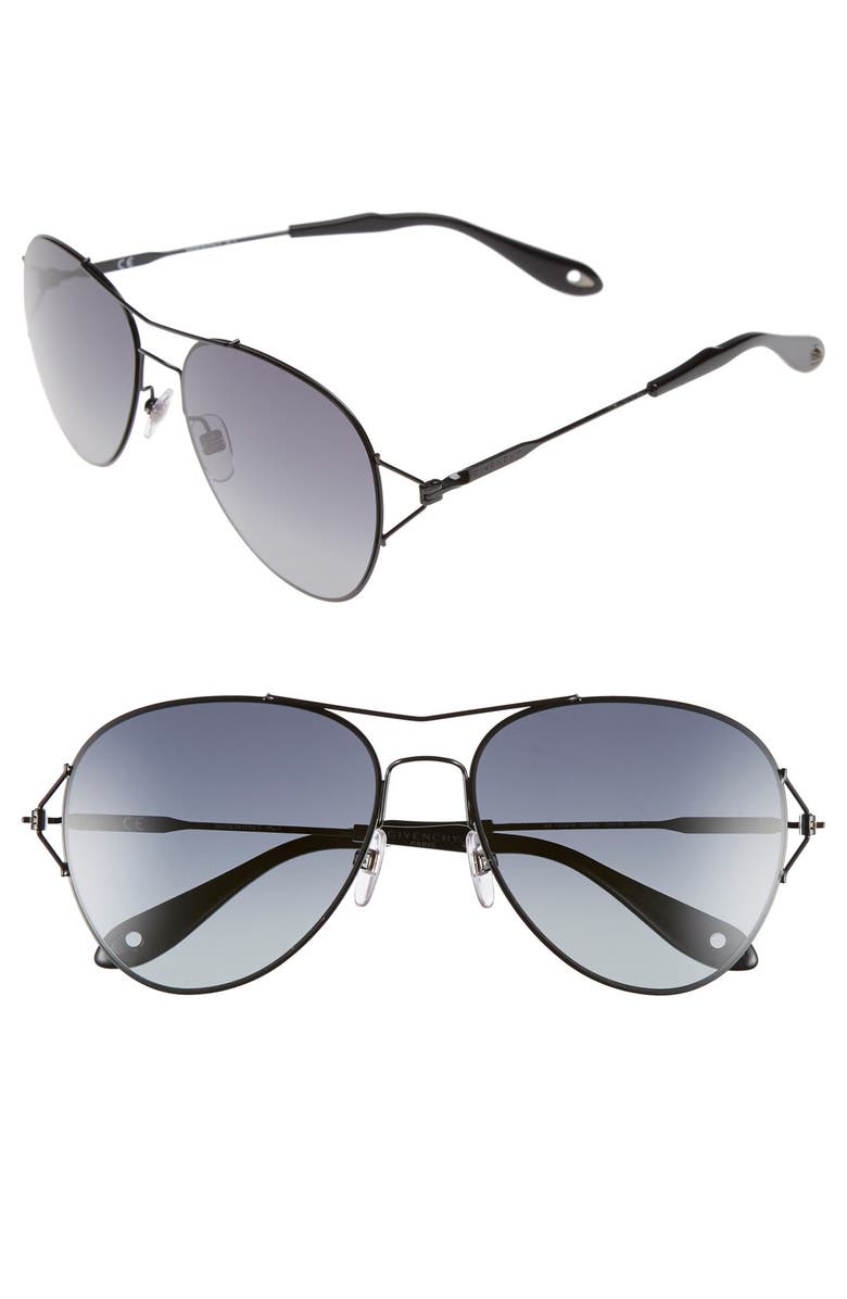 Givenchy 56mm Aviator Sunglasses, Main, color, 