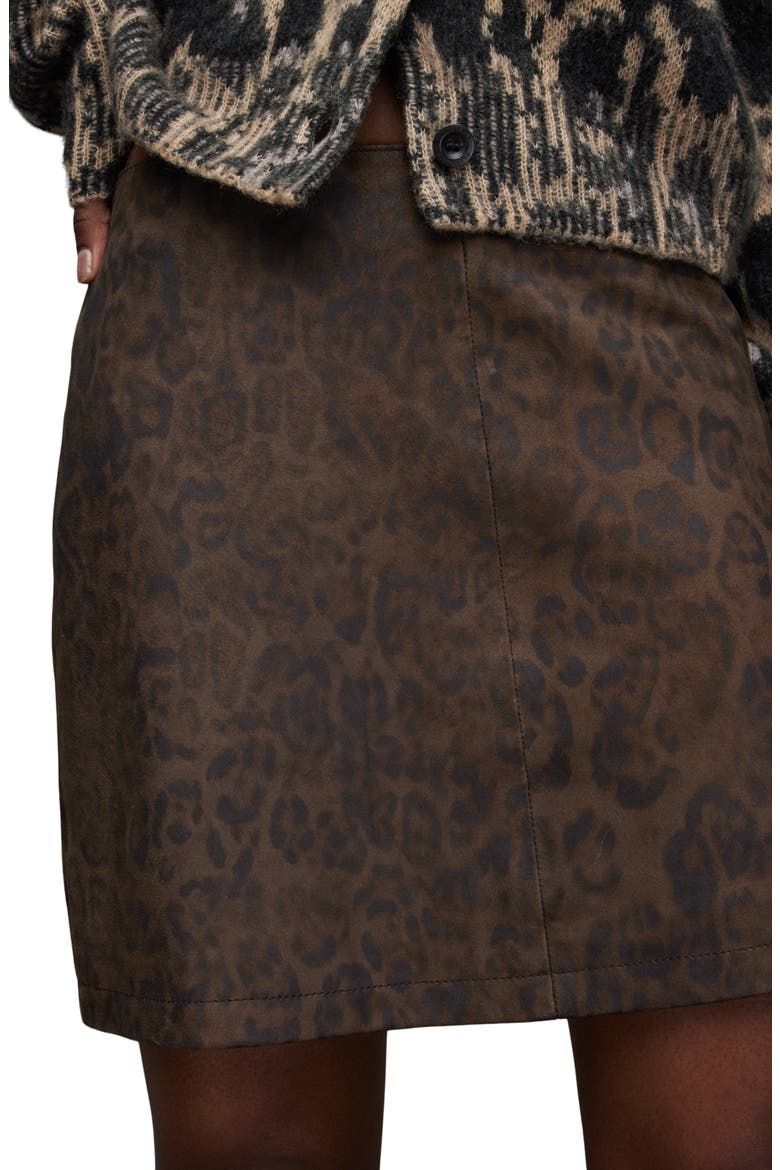 Lila Leo Leather Miniskirt, Alternate, color, BROWN