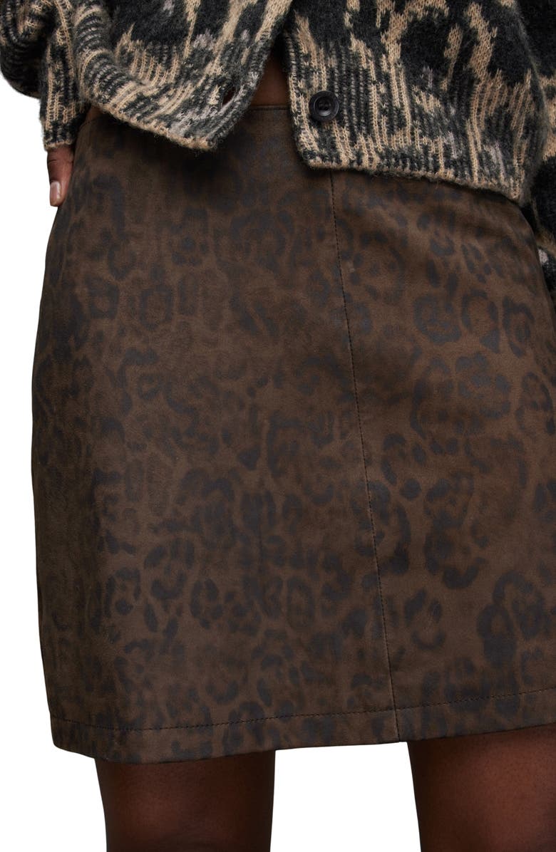 AllSaints Lila Leo Leather Miniskirt, Alternate, color,