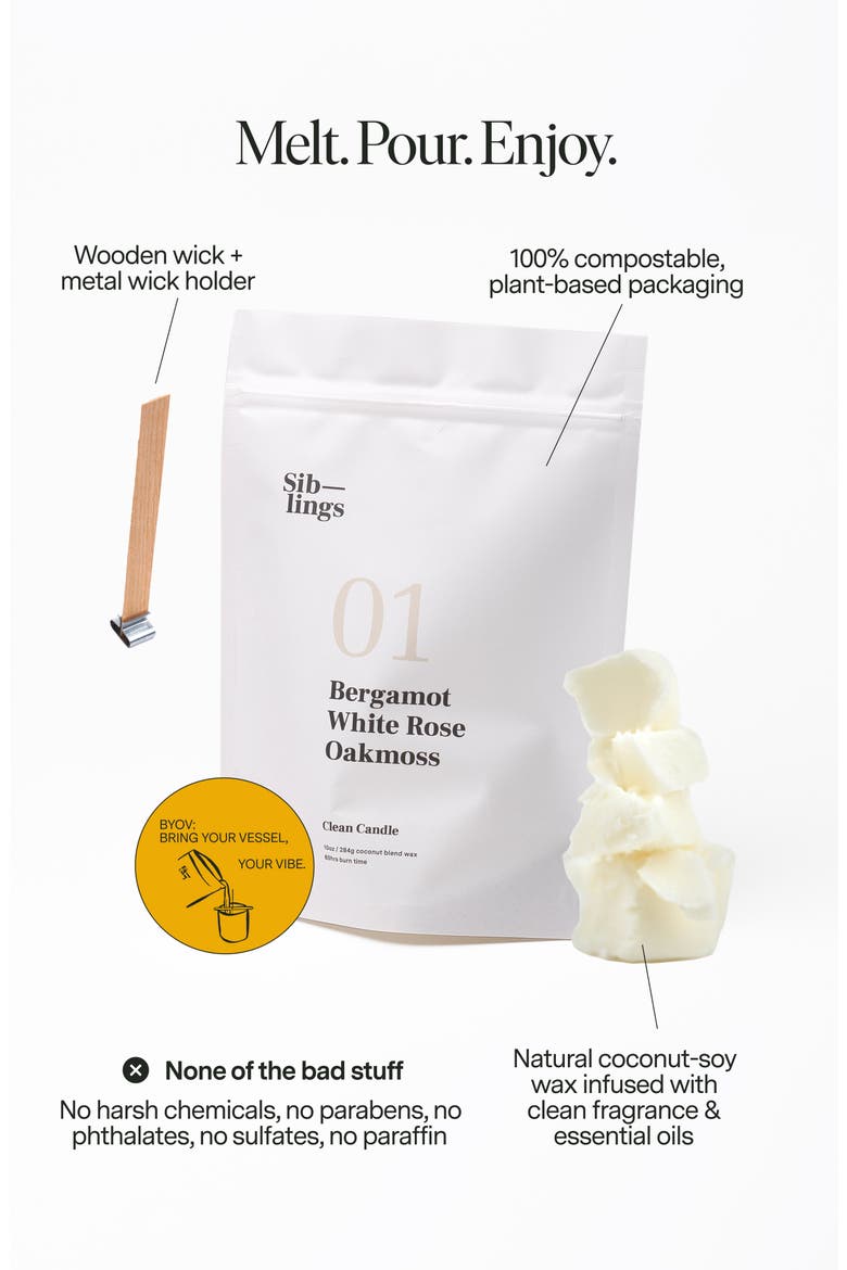 No 01 Rose Refillable Candle, Alternate, color, BERGAMOT WHITE ROSE
