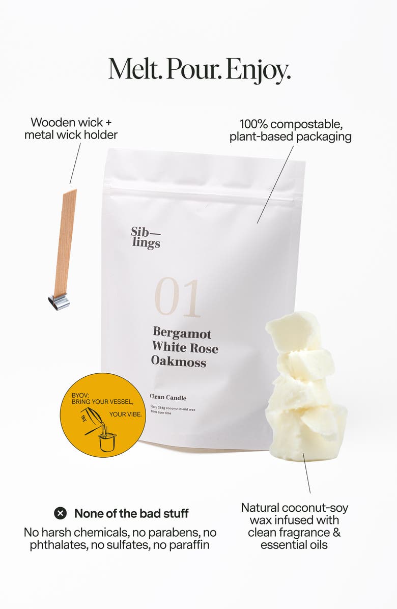 SIBLINGS No 01 Rose Refillable Candle, Alternate, color, Bergamot White Rose