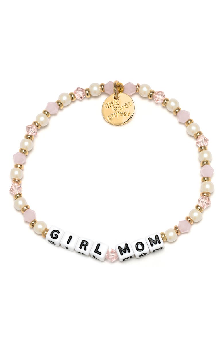 Little Words Project Girl Mom Beaded Stretch Bracelet, Main, color, 