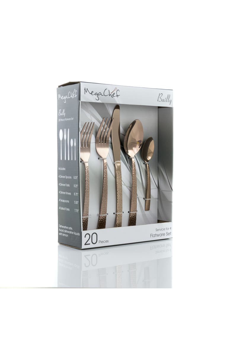 Baily 20 Piece Flatware Utensil Set, Alternate, color, Rose Gold
