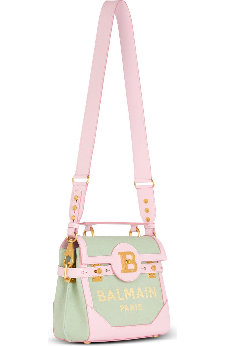 Balmain B-Buzz 23 Canvas & Leather Top Handle Bag, Alternate, color,