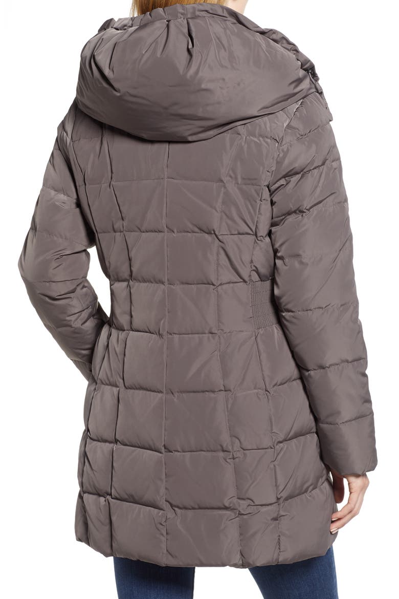 Cole Haan Hooded Down & Feather Jacket, Alternate, color, CARBON