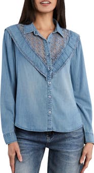 Billy T Regent Ruffle Lace Detail Shirt
