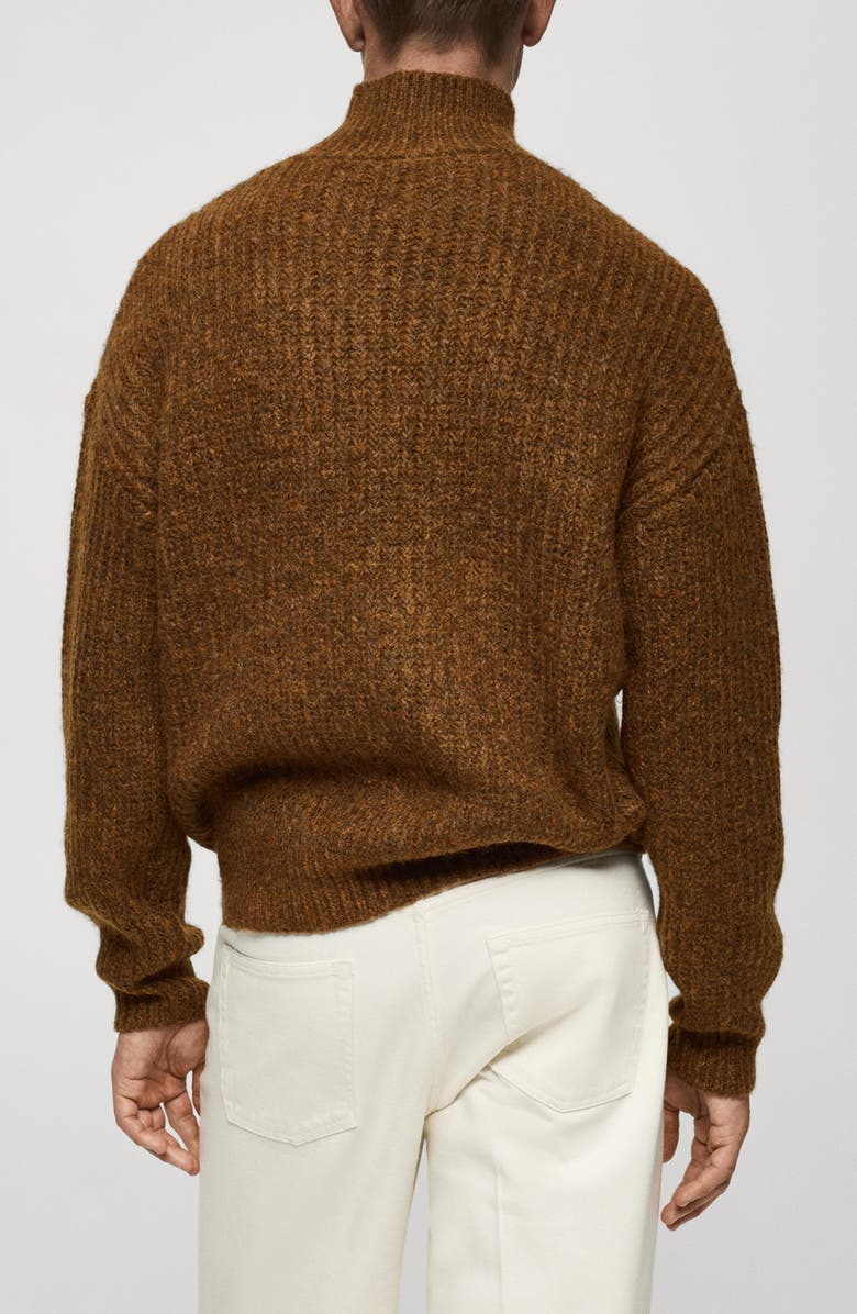 MANGO Rib Mock Neck Sweater, Alternate, color, 