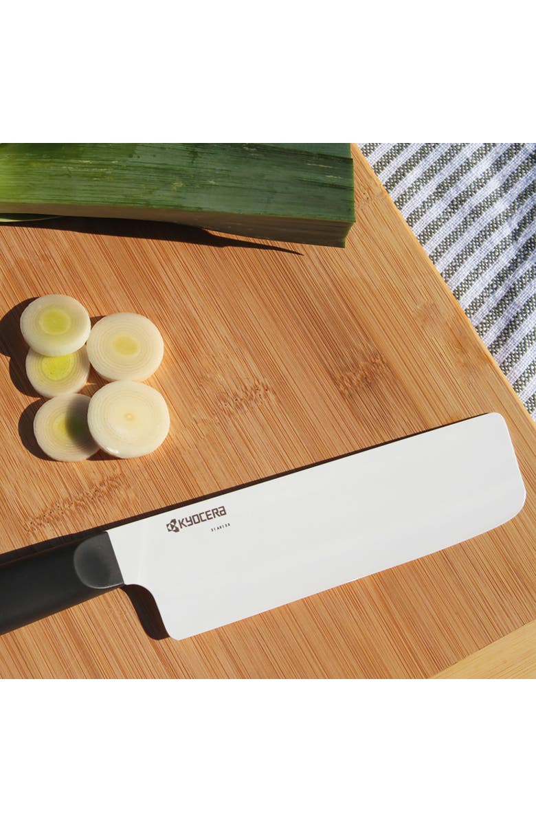 Kyocera INNOVATIONwhite<sup>®</sup> 6-Inch Ceramic Nakiri Knife, White Blade with Non-Slip Black Handle, Alternate, color, White