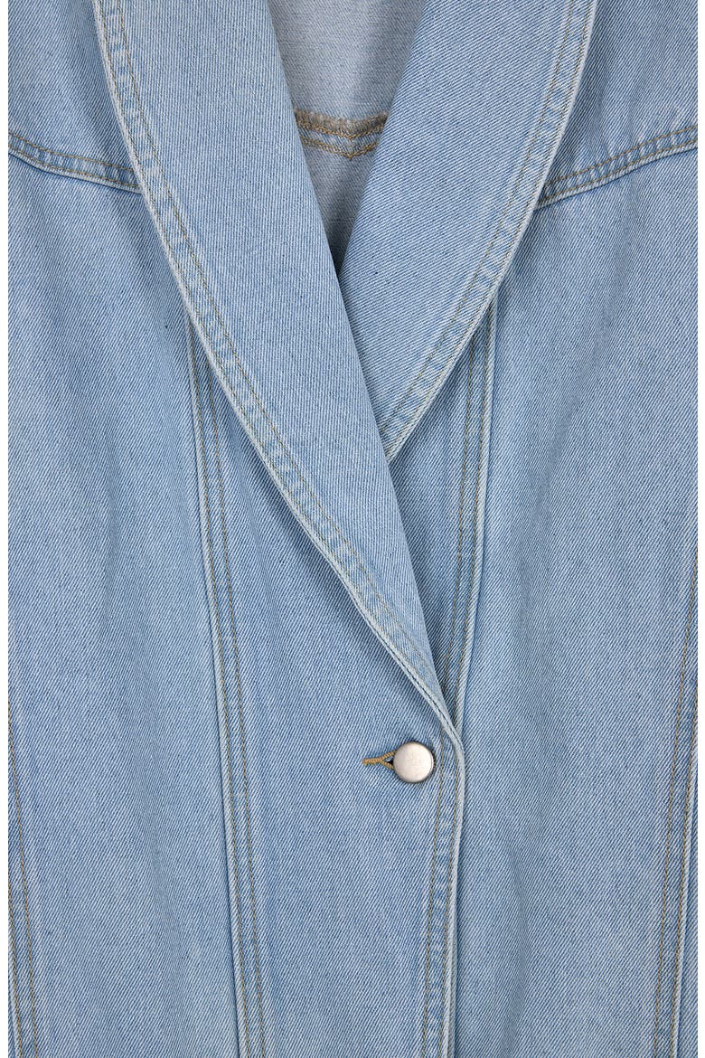 Embellished Knit Sleeve Denim Jacket, Alternate, color, DENIM