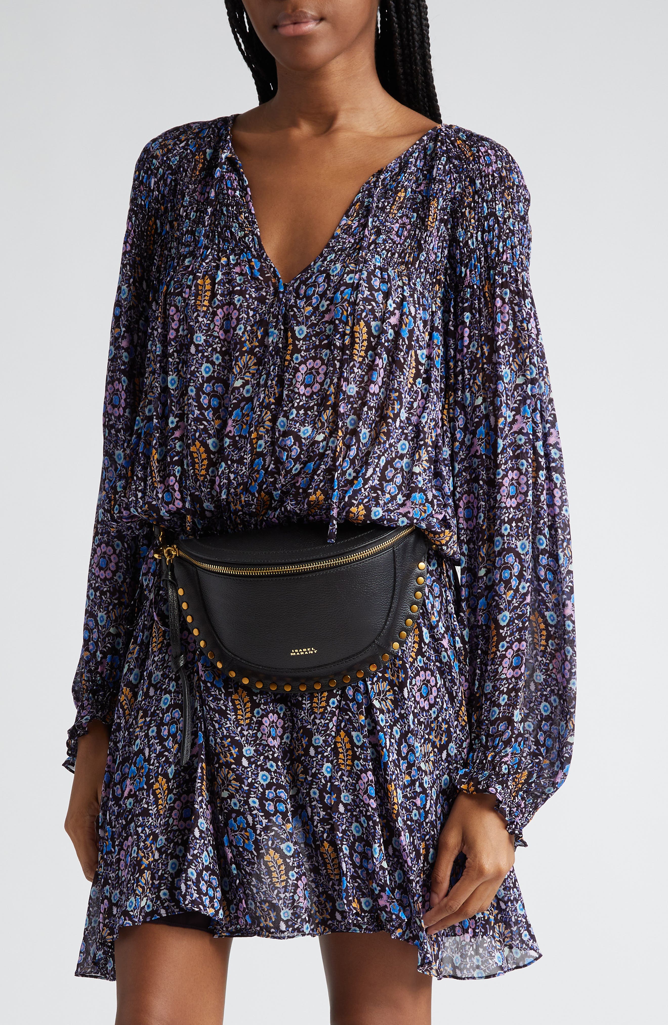 Isabel Marant Skano Hobo Bag, Alternate, color, Black