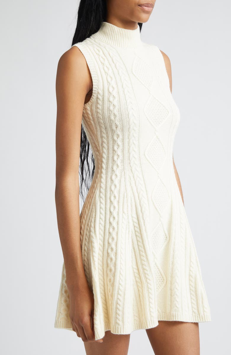 STAUD Charade Wool Blend Sweater Dress, Alternate, color, Ivory